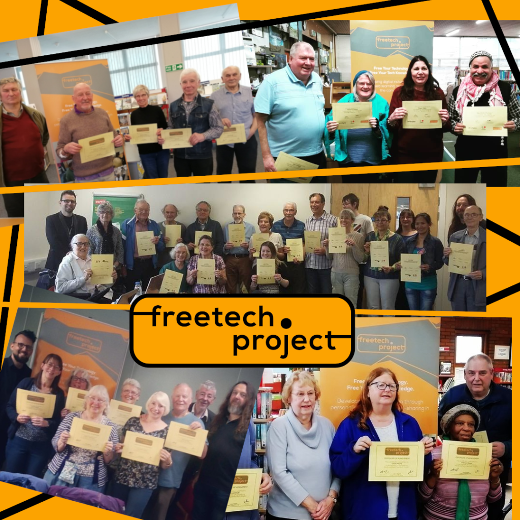 A montage of different adults posing for photos, almost all holding certificates.